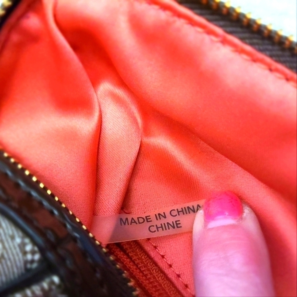 Coach Mini C Oxford Signature East West Satchel Khaki Canvas Mahogany Leather - Picture 11 of 15